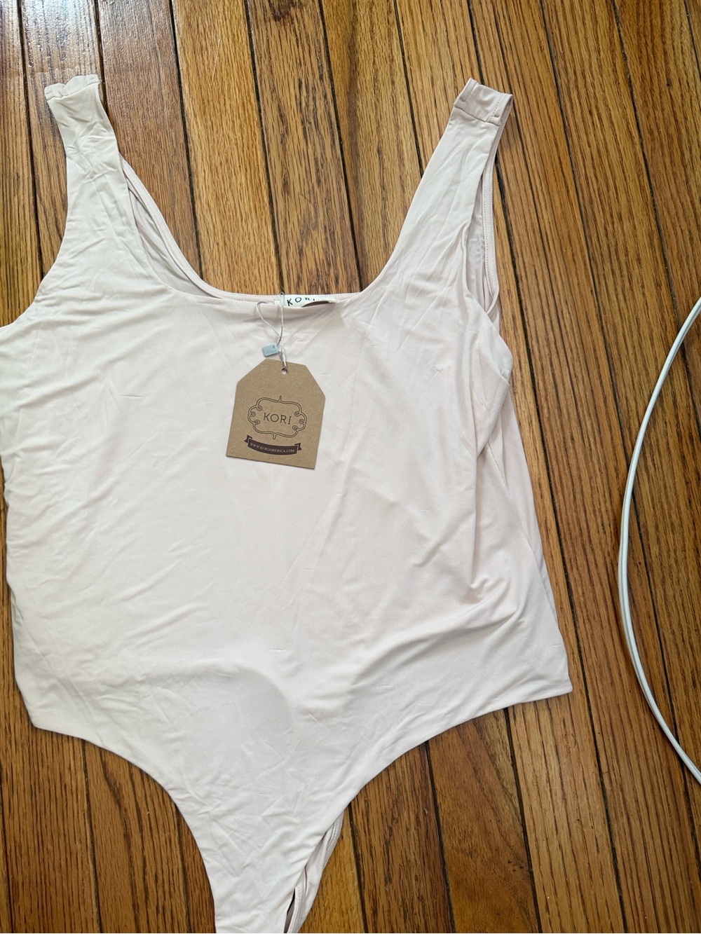 Kori Light Pink Scoop Neck Bodysuit